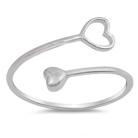 Sterling Silver Open Heart Shaped Plain RingsAnd Face Height 10mm