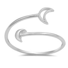 Load image into Gallery viewer, Sterling Silver Open Moon Shaped Plain RingsAnd Face Height 10mm