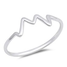 Load image into Gallery viewer, Sterling Silver igh Polished Zig Zag Shaped Plain RingsAnd Face Height 6mm