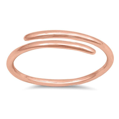 Sterling Silver Rose Gold Plated Plain Rings And Face Height 4mm
