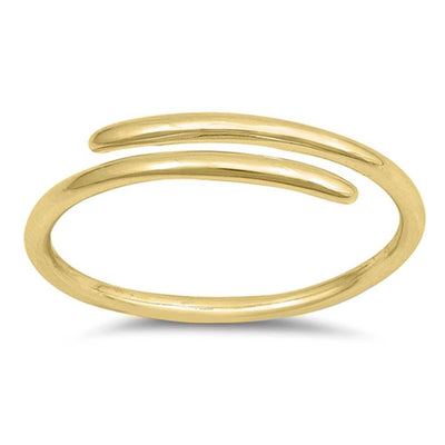 Sterling Silver Yellow Gold Plated Plain Rings And Face Height 4mm