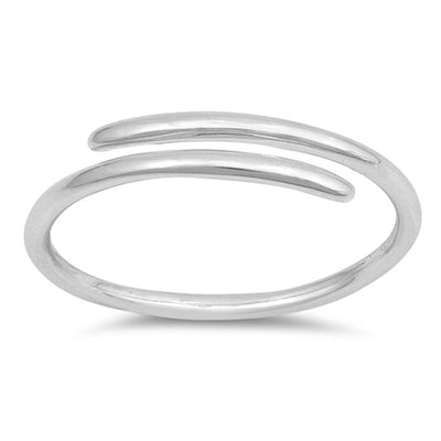 Sterling Silver Rhodium Plated Plain Rings And Face Height 4mm
