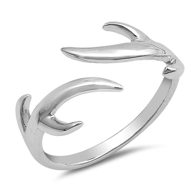 Sterling Silver Rhodium Plated Arc Shaped Plain RingsAnd Face Height 9mm