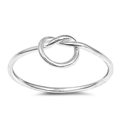 Sterling Silver High Polish Love Knot Shaped Plain RingsAnd Face Height 7mm