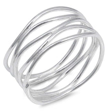 Load image into Gallery viewer, Sterling Silver High Polish Spring Shaped Plain RingsAnd Face Height 12mm