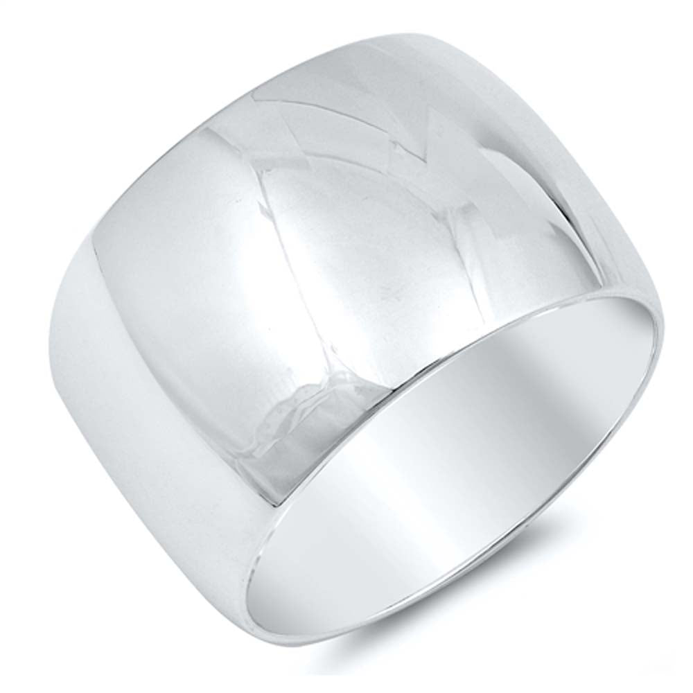 Sterling Silver 15mm Wedding Band Ring