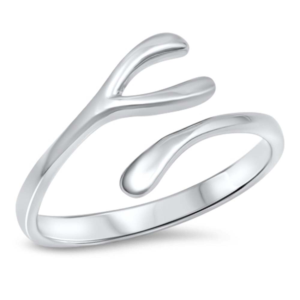 Sterling Silver Wishbone Shaped Plain RingsAnd Face Height 9mm