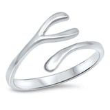 Sterling Silver Wishbone Shaped Plain RingsAnd Face Height 9mm