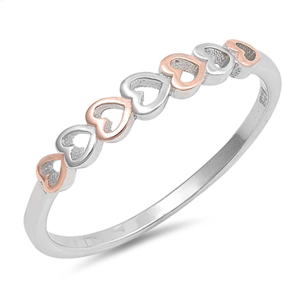 Sterling Silver Sideways Hearts Shaped Plain RingsAnd Face Height 3mm
