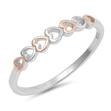 Sterling Silver Sideways Hearts Shaped Plain RingsAnd Face Height 3mm