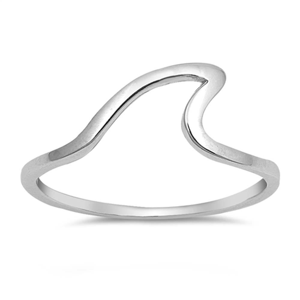 Sterling Silver Wave Shaped Plain RingsAnd Face Height 8mm