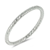Sterling Silver Diamond Cut Band Plain RingsAnd Face Height 2mm