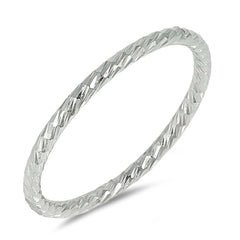 Sterling Silver Diamond Cut Band Plain RingsAnd Face Height 2mm