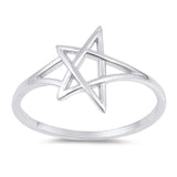 Sterling Silver Jewish Star Shaped Plain RingsAnd Face Height 11mm