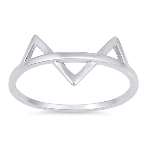 Sterling Silver Traingle Shaped Plain RingsAnd Face Height 10mm