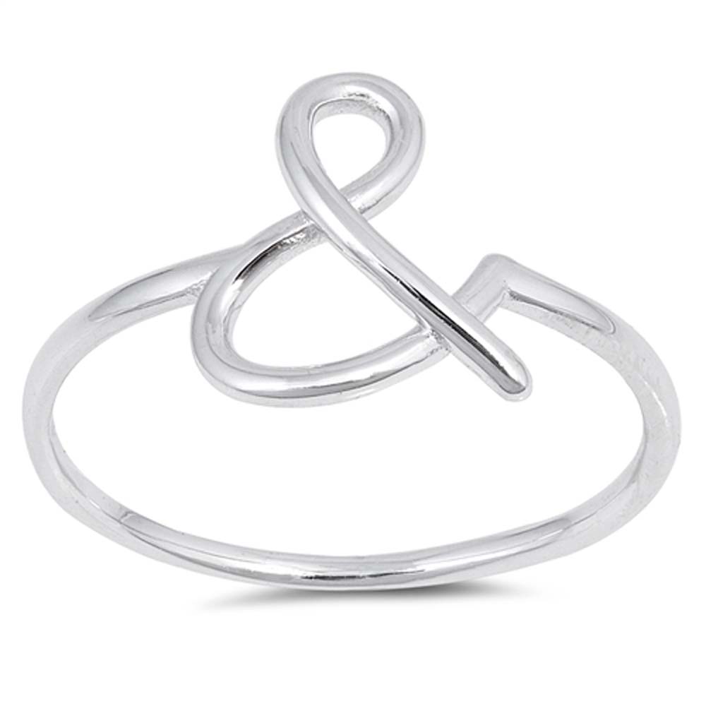 Sterling Silver Ampersand Shaped Plain RingsAnd Face Height 12mm