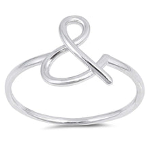 Load image into Gallery viewer, Sterling Silver Ampersand Shaped Plain RingsAnd Face Height 12mm