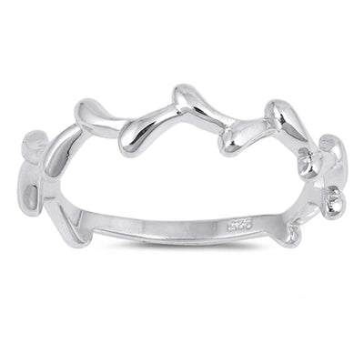 Sterling Silver Crown Shaped Plain RingsAnd Face Height 5mm