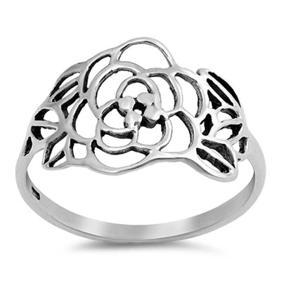 Sterling Silver Flower Shaped Plain RingsAnd Face Height 13mm