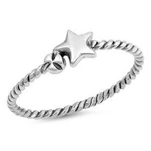 Load image into Gallery viewer, Sterling Silver Star Shaped Plain RingsAnd Face Height 6mm