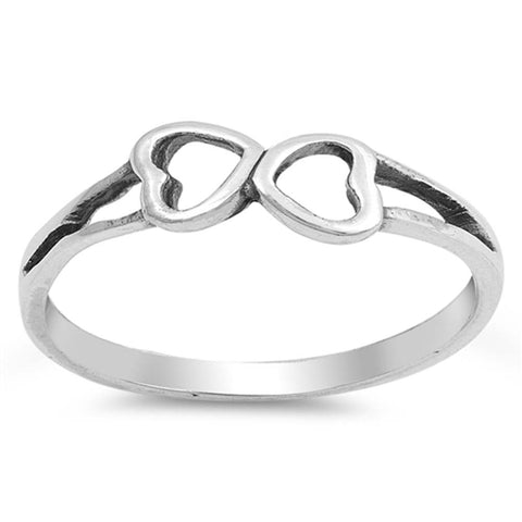 Sterling Silver Hearts Shaped Plain RingsAnd Face Height 5mm