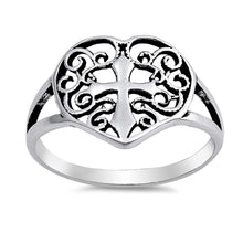 Load image into Gallery viewer, Sterling Silver Heart Shaped Plain RingsAnd Face Height 13mm