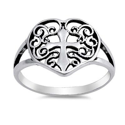 Sterling Silver Heart Shaped Plain RingsAnd Face Height 13mm