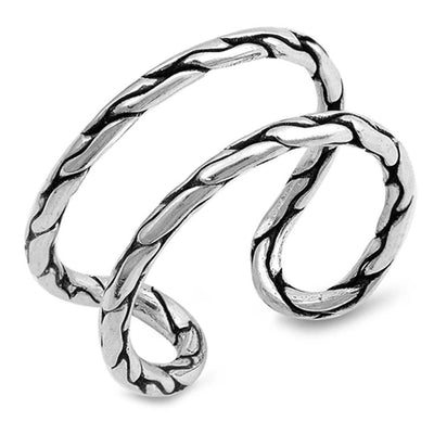 Sterling Silver Knot Shaped Plain RingsAnd Face Height 10mm