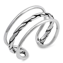 Load image into Gallery viewer, Sterling Silver Three Line Spring Shaped Plain RingsAnd Face Height 12mm