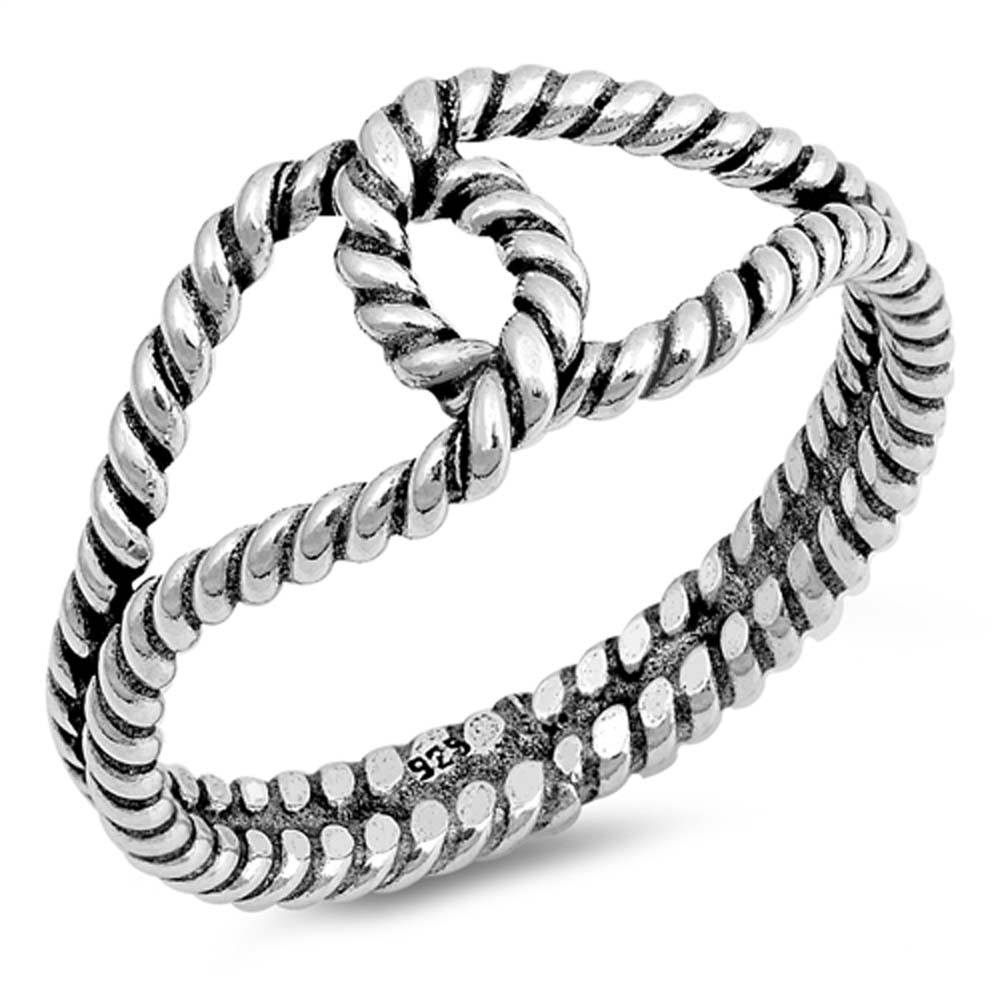 Sterling Silver Knot Shaped Plain RingsAnd Face Height 9mm
