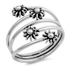 Load image into Gallery viewer, Sterling Silver Flowers Shaped Plain RingsAnd Face Height 20mm