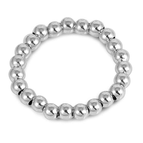 Sterling Silver Stretchable Band Plain RingsAnd Face Height 3mm