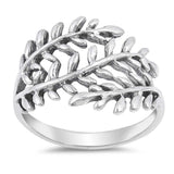 Sterling Silver Wraparound Leaf Shaped Plain RingsAnd Face Height 14mm