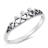 Sterling Silver Crown Shaped Plain RingsAnd Face Height 5mm