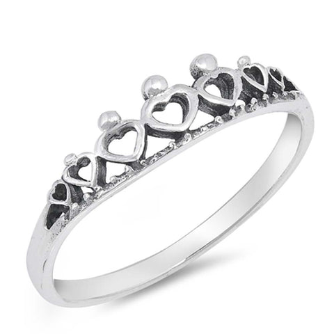 Sterling Silver Crown Shaped Plain RingsAnd Face Height 5mm