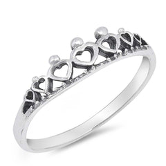 Sterling Silver Crown Shaped Plain RingsAnd Face Height 5mm