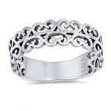 Sterling Silver Simple Crown Shaped Plain RingsAnd Face Height 7mm