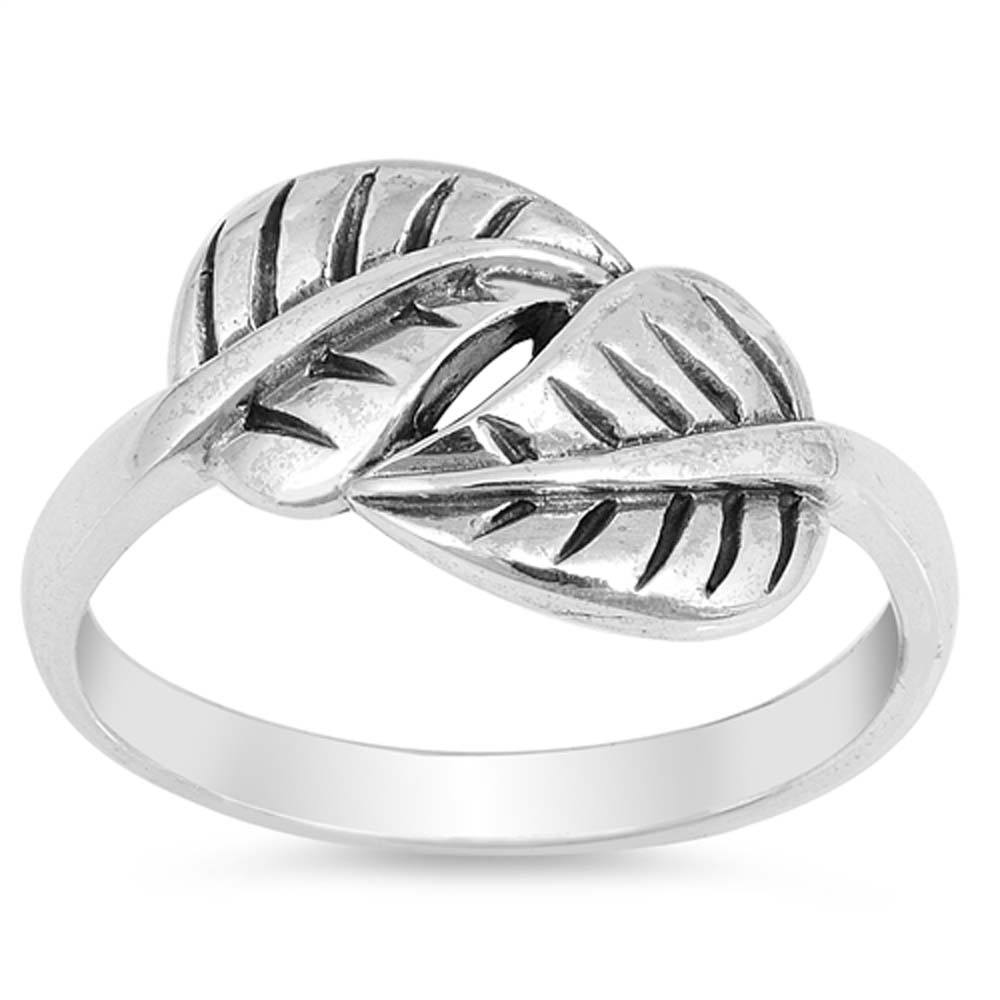 Sterling Silver Wraparound Leaf Shaped Plain RingsAnd Face Height 12mm