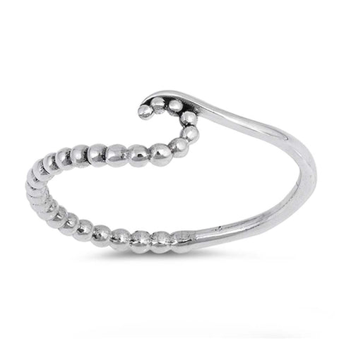 Sterling Silver Wave Shaped Plain RingsAnd Face Height 6mm
