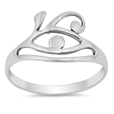 Sterling Silver Eye Shaped Plain RingsAnd Face Height 12mm