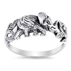 Sterling Silver Elephant Shaped Plain RingsAnd Face Height 9mm