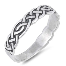 Load image into Gallery viewer, Sterling Silver Celtic Shaped Plain RingsAnd Face Height 5mm