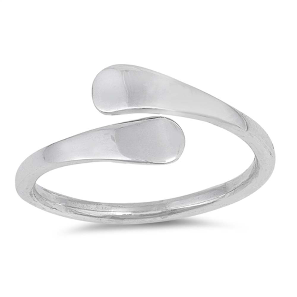 Sterling Silver Swirl Shaped Plain RingsAnd Face Height 10mm