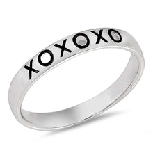 Load image into Gallery viewer, Sterling Silver XOXO Engraved Shaped Plain RingsAnd Face Height 3mm