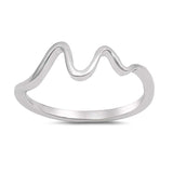 Sterling Silver Waves Shaped Plain RingsAnd Face Height 7mm