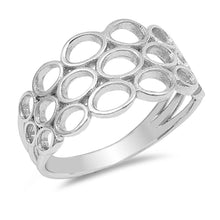 Load image into Gallery viewer, Sterling Silver Round Holes Shape Plain RingsAnd Face Height 10mm
