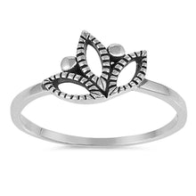 Load image into Gallery viewer, Sterling Silver Oxidized Lotus Shaped Plain RingsAnd Face Height 8mm
