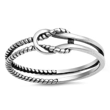 Load image into Gallery viewer, Sterling Silver Roped Knot Shaped Plain RingsAnd Face Height 5mm