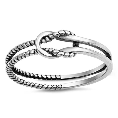 Sterling Silver Roped Knot Shaped Plain RingsAnd Face Height 5mm