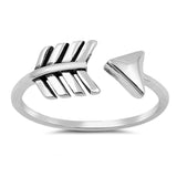 Sterling Silver Oxidize Open Arrow Shaped Plain RingsAnd Face Height 9mm